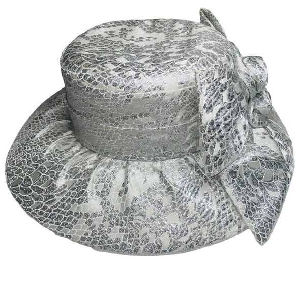 Terramina Silver Church Derby Wedding Hat main image 6